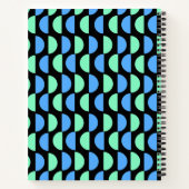 Gepersonaliseerde Mid Modern blauw groen Notitieboek (Achterkant)