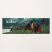 Gepersonaliseerde middeleeuwse draak en ridder kas yogamat (Achterkant (horizontaal))