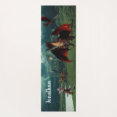 Gepersonaliseerde middeleeuwse draak en ridder kas yogamat (Achterkant)