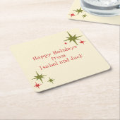 Gepersonaliseerde Middeleeuwse Retro Minimalistisc Kartonnen Onderzetters (Schuin)