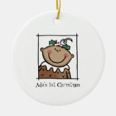 Gepersonaliseerde middelgrote Baby met middelhoge  Keramisch Ornament (Voorkant)