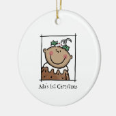 Gepersonaliseerde middelgrote Baby met middelhoge  Keramisch Ornament (Links)