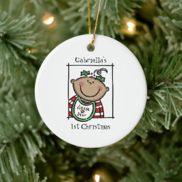 Gepersonaliseerde middelgrote Baby met middelhoge  Keramisch Ornament