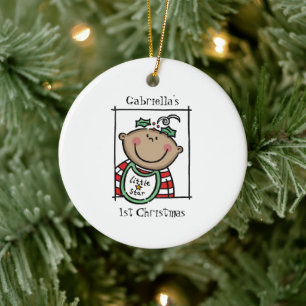 Gepersonaliseerde middelgrote Baby met middelhoge Keramisch Ornament