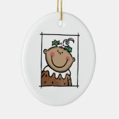 Gepersonaliseerde middelgrote Baby met middelhoge Keramisch Ornament (Rechts)