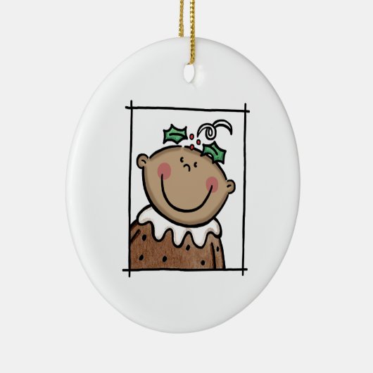 Gepersonaliseerde middelgrote Baby met middelhoge Keramisch Ornament (Rechts)