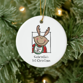 Gepersonaliseerde middelgrote Baby met middelhoge  Keramisch Ornament