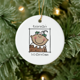 Gepersonaliseerde middelgrote Baby met middelhoge Keramisch Ornament