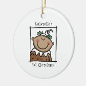 Gepersonaliseerde middelgrote Baby met middelhoge  Keramisch Ornament (Links)