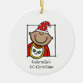 Gepersonaliseerde middelgrote Baby met middelhoge  Keramisch Ornament (Voorkant)