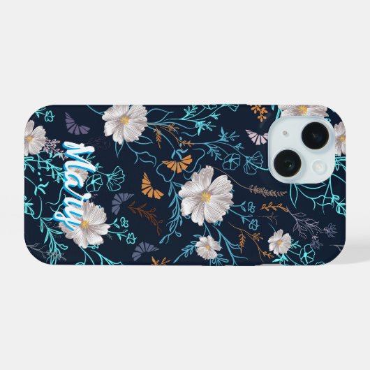 Gepersonaliseerde Midnight Garden iPhone 15 Case (Achterkant horizontaal)