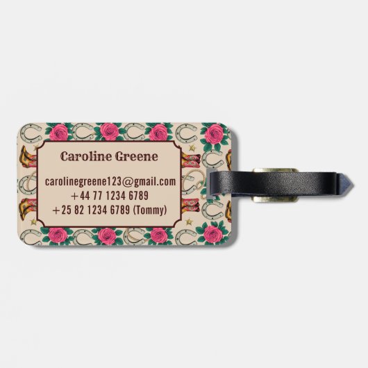 Gepersonaliseerde Midwest Prinses ontwerper Bagagelabel (Achterkant horizontaal)