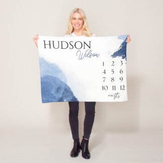 Gepersonaliseerde mijlpaal Deken Baby Boy Deken