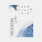 Gepersonaliseerde mijlpaal Deken Baby Boy Deken (Voorkant)