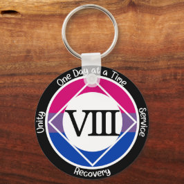 Gepersonaliseerde mijlpaal voor biseksueel herstel sleutelhanger