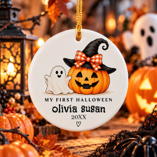 Gepersonaliseerde Mijn Eerste Halloween Keramisch Ornament