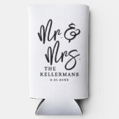 Gepersonaliseerde Mijnheer en Mevrouw Huwelijk Seltzer Blikjeskoeler (Voorkant)