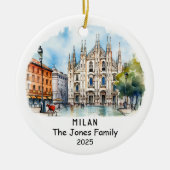 Gepersonaliseerde Milaan Ornament, Italië Keramisch Ornament (Voorkant)