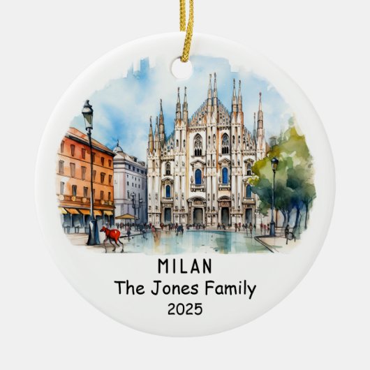 Gepersonaliseerde Milaan Ornament, Italië Keramisch Ornament (Voorkant)