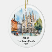 Gepersonaliseerde Milaan Ornament, Italië Keramisch Ornament (Links)