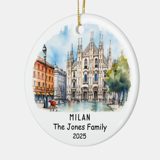 Gepersonaliseerde Milaan Ornament, Italië Keramisch Ornament (Links)