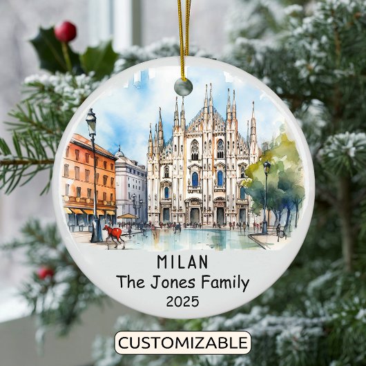 Gepersonaliseerde Milaan Ornament, Italië Keramisch Ornament