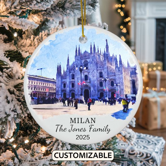 Gepersonaliseerde Milaan Ornament, Italië Keramisch Ornament