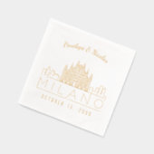 Gepersonaliseerde Milano Wedding Napkins Gold Foli Folie Servetten (Links)
