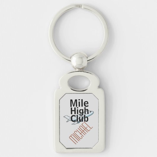 "Gepersonaliseerde Mile High Club Sleutelhanger, Sleutelhanger (Voorkant)