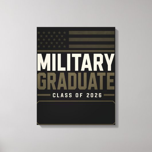 Gepersonaliseerde Militaire Afgestudeerde 2026 Naa Canvas Afdruk (Voorkant)