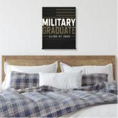 Gepersonaliseerde Militaire Afgestudeerde 2026 Naa Canvas Afdruk (Insitu (Slaapkamer))