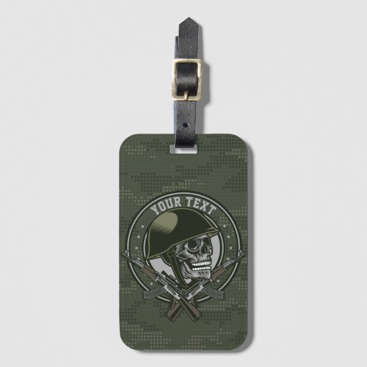 Gepersonaliseerde militaire Camo Soldaat Skull en  Bagagelabel (Voorkant (verticaal))