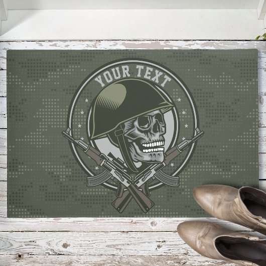 Gepersonaliseerde militaire Camo Soldaat Skull en  Deurmat