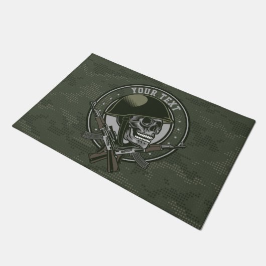 Gepersonaliseerde militaire Camo Soldaat Skull en  Deurmat (Schuin)