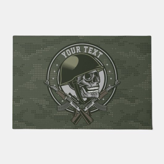 Gepersonaliseerde militaire Camo Soldaat Skull en Deurmat (Voorkant)
