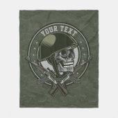 Gepersonaliseerde militaire Camo Soldaat Skull en  Fleece Deken (Voorkant)
