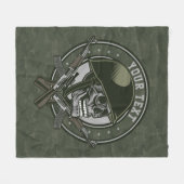 Gepersonaliseerde militaire Camo Soldaat Skull en  Fleece Deken (Voorkant (Horizontaal))