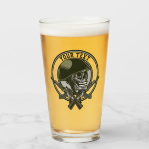 Gepersonaliseerde militaire Camo Soldaat Skull en Glas