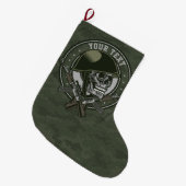 Gepersonaliseerde militaire Camo Soldaat Skull en Grote Kerstsok (Voorkant (Hangend))