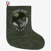 Gepersonaliseerde militaire Camo Soldaat Skull en  Grote Kerstsok (Voorkant)