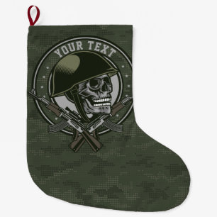 Gepersonaliseerde militaire Camo Soldaat Skull en  Grote Kerstsok