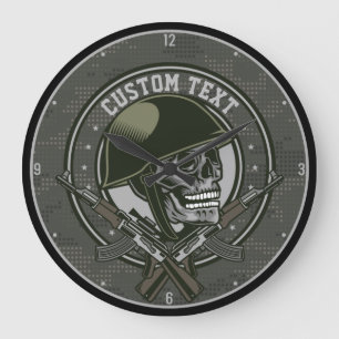 Gepersonaliseerde militaire Camo Soldaat Skull en  Grote Klok