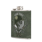 Gepersonaliseerde militaire Camo Soldaat Skull en  Heupfles (Links)