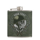Gepersonaliseerde militaire Camo Soldaat Skull en  Heupfles (Voorkant)