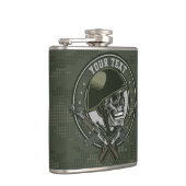 Gepersonaliseerde militaire Camo Soldaat Skull en  Heupfles (Rechts)