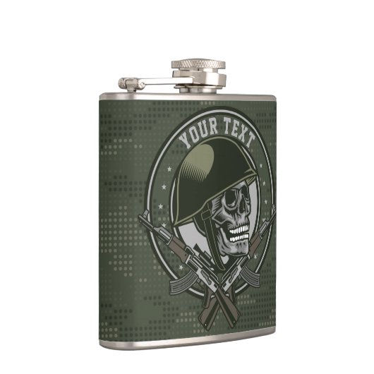 Gepersonaliseerde militaire Camo Soldaat Skull en  Heupfles (Rechts)