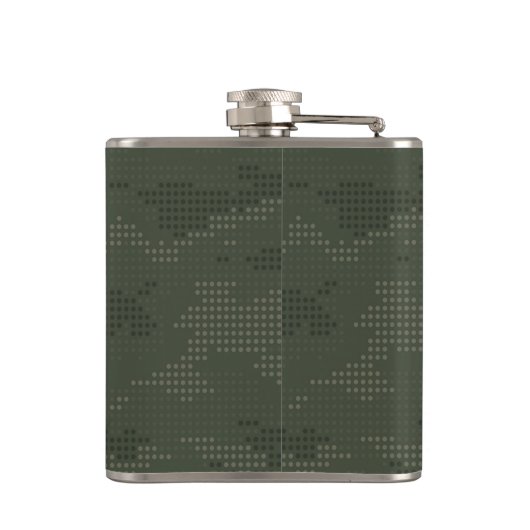 Gepersonaliseerde militaire Camo Soldaat Skull en Heupfles (Achterkant)