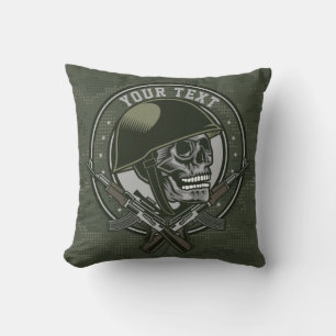 Gepersonaliseerde militaire Camo Soldaat Skull en  Kussen