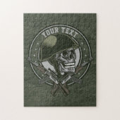 Gepersonaliseerde militaire Camo Soldaat Skull en  Legpuzzel (Verticaal)