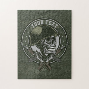 Gepersonaliseerde militaire Camo Soldaat Skull en Legpuzzel